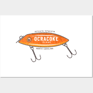 Ocracoke Island, NC Summertime Vacationing Fishing Lure Posters and Art